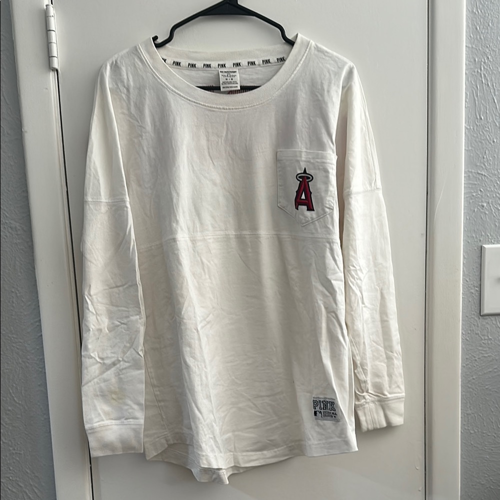 PINK Angels Baseball White Spirit Jersey with Front Pocket